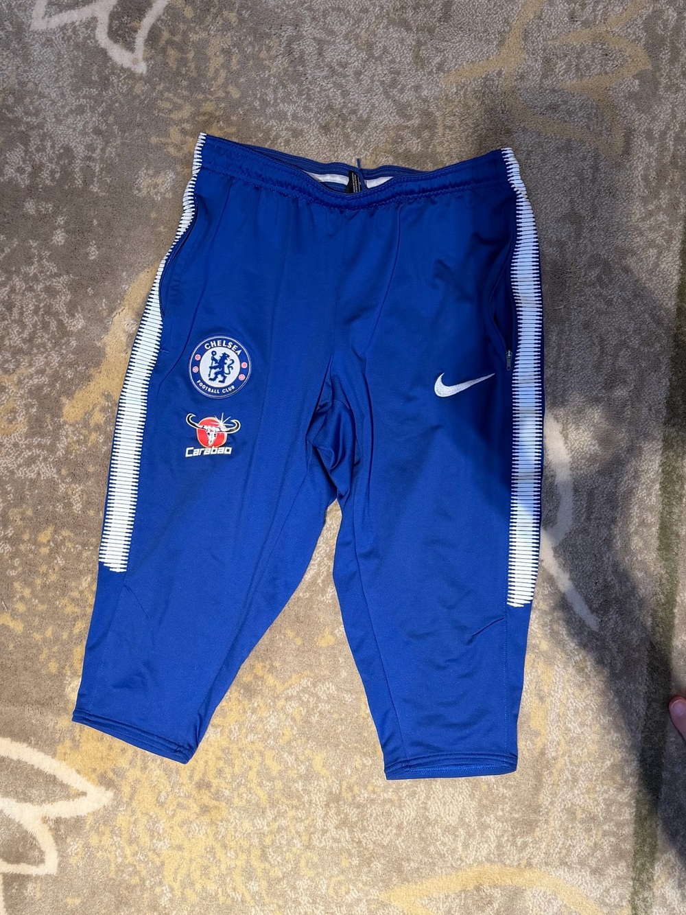 Nike Blue Chelsea Training 3/4 Jogger with White Side Stripes